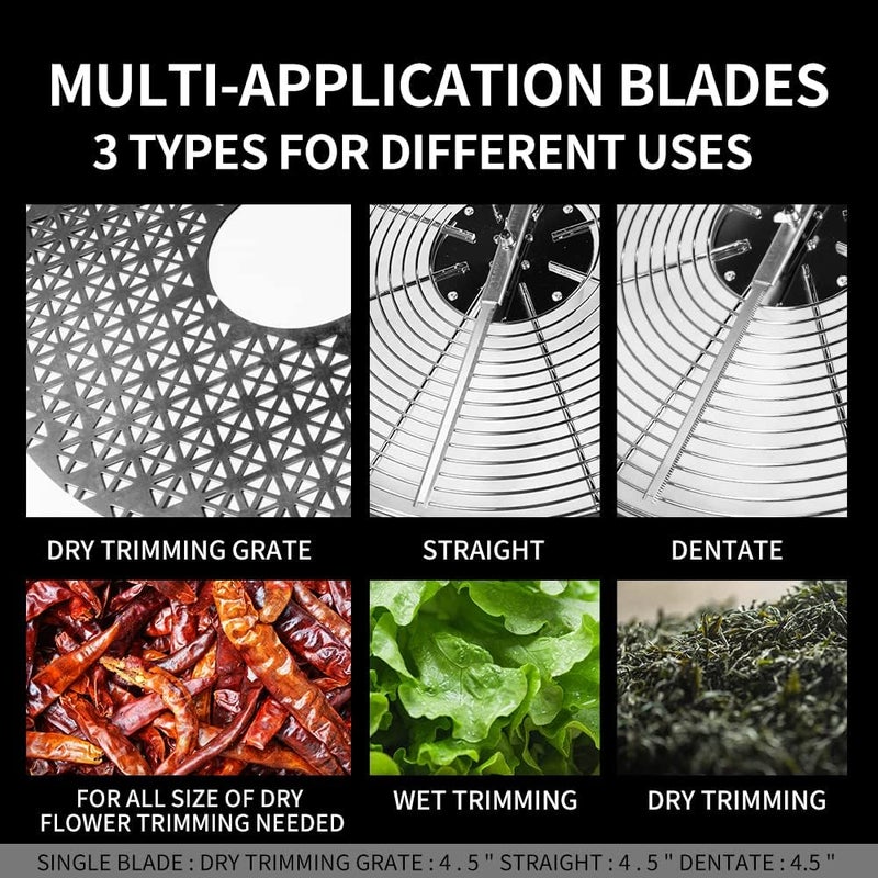 ATOUR 13 inch Upgraded Bud Leaf Bowl Trimmer: Sharp Stainless Steel Blades for Spin Cut, Clear Visibility Dome, Solid Metal Gear Box & Dry Cutting Screen - Heavy-Duty for Plants, Flowers & Hydroponics - Image 5